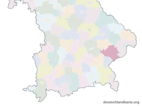 Vorschau: Karte im Bundesland vom Landkreis Rottal-Inn