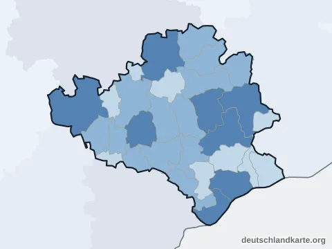 Vorschau: Einwohnerkarte vom Landkreis Rottal-Inn