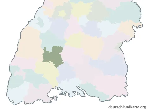 Karte: Landkreis Rottweil in Baden-Württemberg