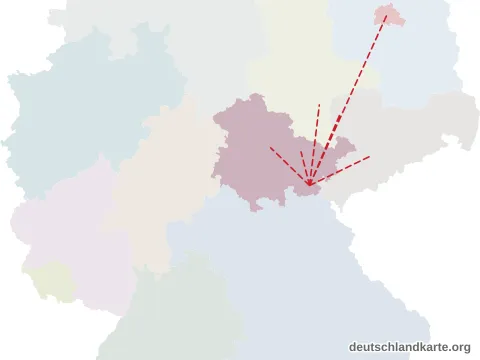 Vorschau: Entfernungskarte vom Saale-Orla-Kreis