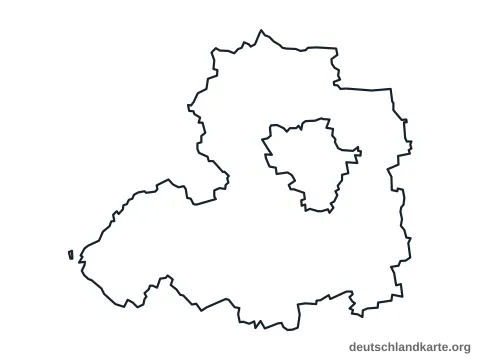 Vorschau: Umrisskarte vom Saalekreis