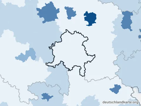 Vorschau: Bevölkerungsdichte vom Landkreis Saalfeld-Rudolstadt