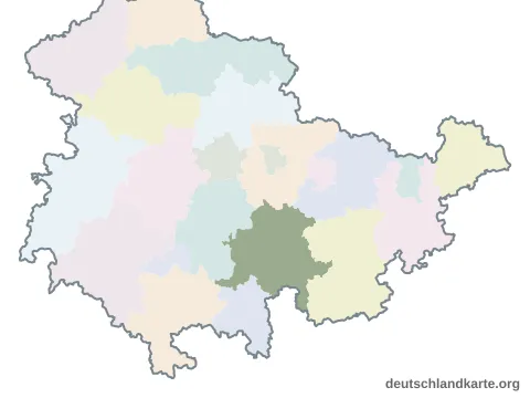 Vorschau: Karte im Bundesland vom Landkreis Saalfeld-Rudolstadt