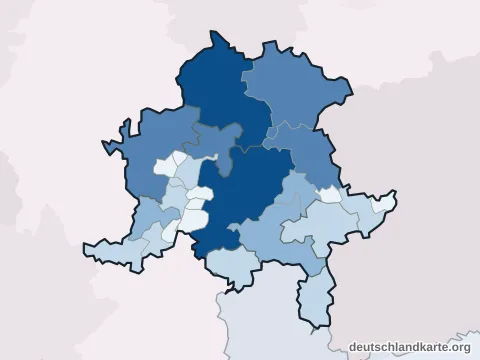 Vorschau: Einwohnerkarte vom Landkreis Saalfeld-Rudolstadt