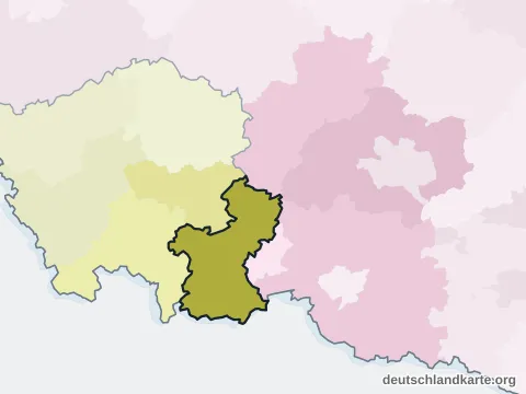 Vorschau: Nachbarkreiskarte vom Saarpfalz-Kreis