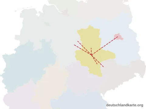 Vorschau: Entfernungskarte vom Salzlandkreis
