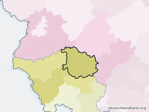 Vorschau: Nachbarkreiskarte vom Landkreis St. Wendel