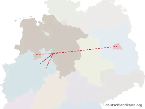 Vorschau: Entfernungskarte vom Landkreis Schaumburg