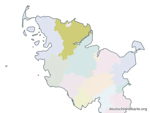 Karte: Kreis Schleswig-Flensburg in Schleswig-Holstein