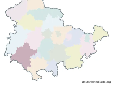 Karte: Landkreis Schmalkalden-Meiningen in Thüringen