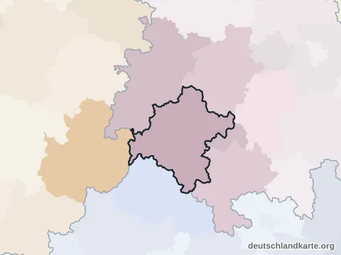 Vorschau: Nachbarkreiskarte vom Landkreis Schmalkalden-Meiningen