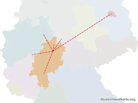 Vorschau: Entfernungskarte vom Schwalm-Eder-Kreis