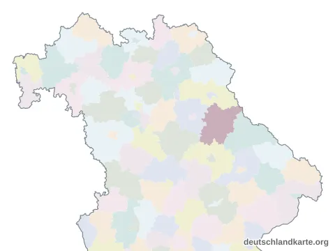 Vorschau: Karte im Bundesland vom Landkreis Schwandorf