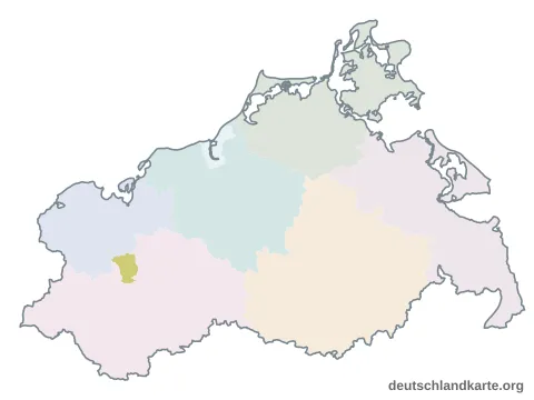 Vorschau: Karte im Bundesland von der kreisfreien Stadt Schwerin
