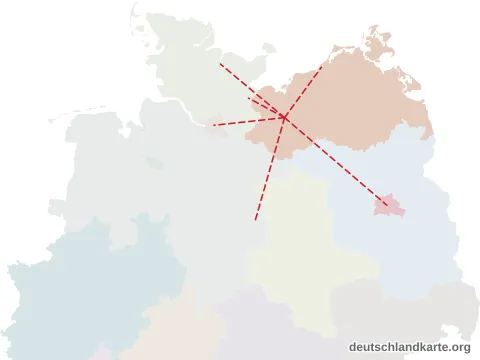 Vorschau: Entfernungskarte von der kreisfreien Stadt Schwerin