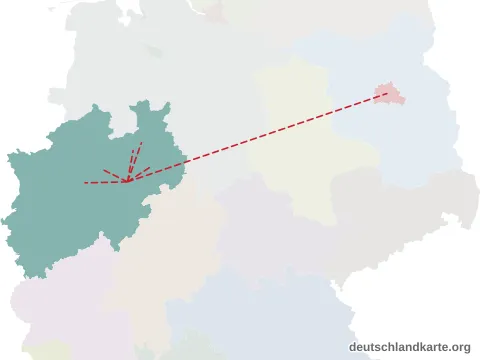 Vorschau: Entfernungskarte vom Kreis Soest