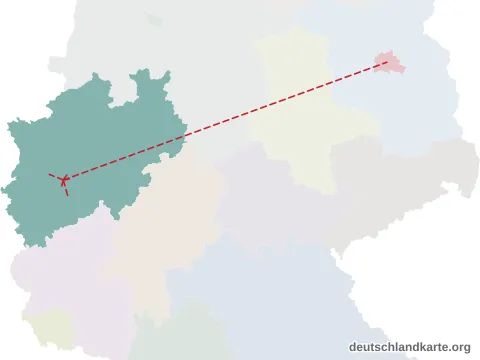 Vorschau: Entfernungskarte von der kreisfreien Stadt Solingen