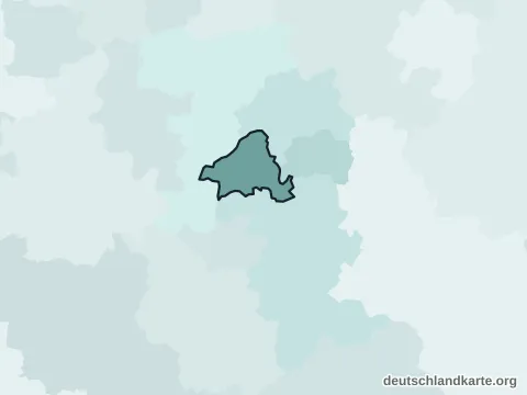 Vorschau: Nachbarkreiskarte von der kreisfreien Stadt Solingen