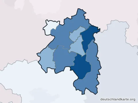 Vorschau: Einwohnerkarte vom Landkreis Sonneberg