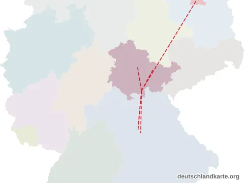 Vorschau: Entfernungskarte vom Landkreis Sonneberg