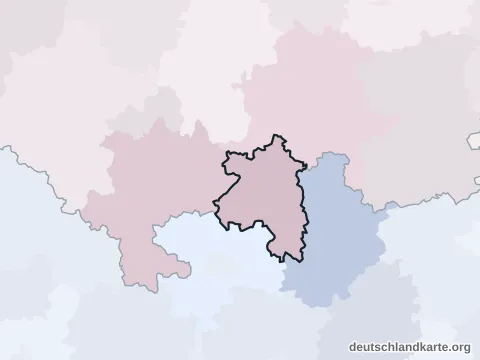 Vorschau: Nachbarkreiskarte vom Landkreis Sonneberg