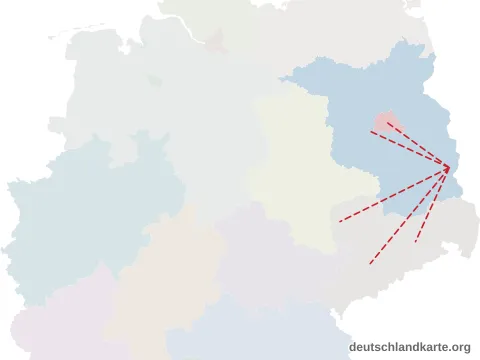 Vorschau: Entfernungskarte vom Landkreis Spree-Neiße