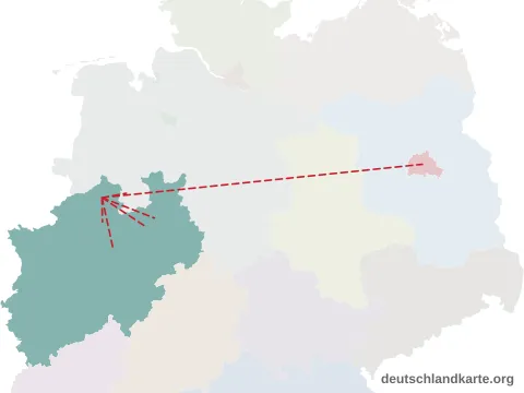 Vorschau: Entfernungskarte vom Kreis Steinfurt