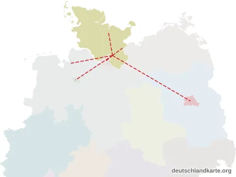 Vorschau: Entfernungskarte vom Kreis Stormarn