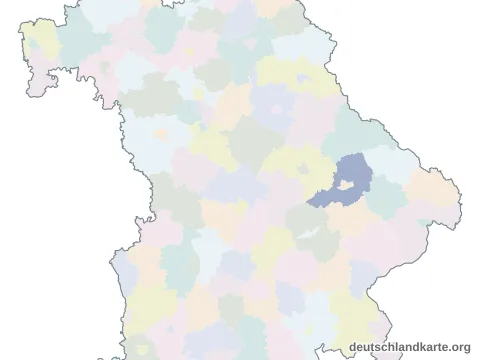 Vorschau: Karte im Bundesland vom Landkreis Straubing-Bogen