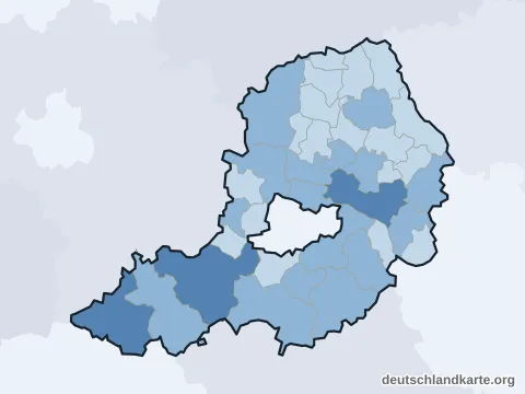 Vorschau: Einwohnerkarte vom Landkreis Straubing-Bogen