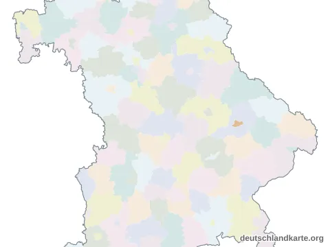 Vorschau: Karte im Bundesland von der kreisfreien Stadt Straubing