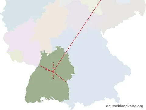 Vorschau: Entfernungskarte vom Stadtkreis Stuttgart
