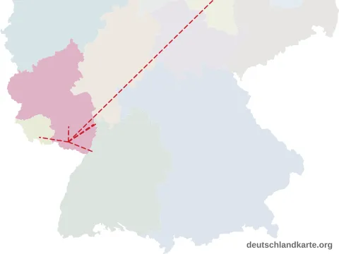 Vorschau: Entfernungskarte vom Landkreis Südwestpfalz