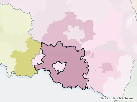 Vorschau: Nachbarkreiskarte vom Landkreis Südwestpfalz