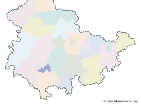 Vorschau: Karte im Bundesland von der kreisfreien Stadt Suhl