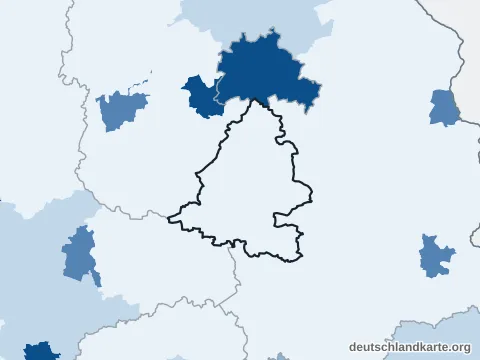 Vorschau: Bevölkerungsdichte vom Landkreis Teltow-Fläming