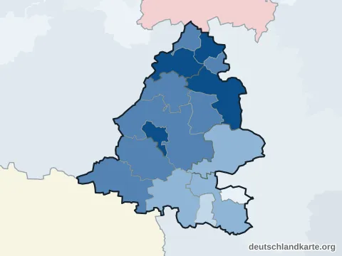 Vorschau: Einwohnerkarte vom Landkreis Teltow-Fläming