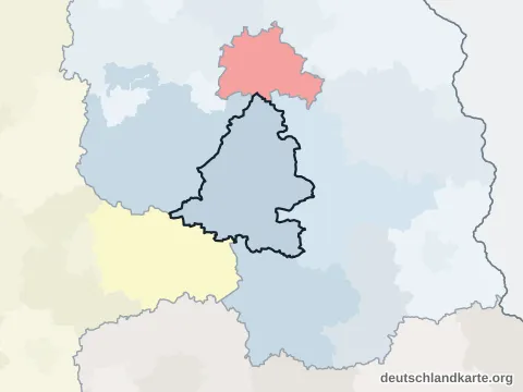 Vorschau: Nachbarkreiskarte vom Landkreis Teltow-Fläming