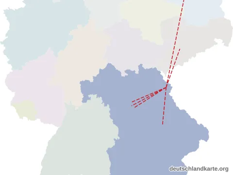 Vorschau: Entfernungskarte vom Landkreis Tirschenreuth
