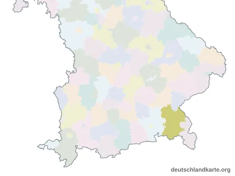Vorschau: Karte im Bundesland vom Landkreis Traunstein