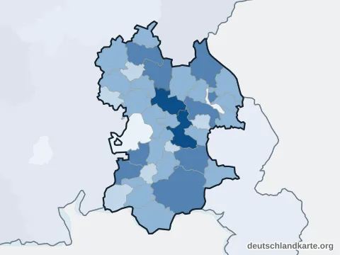 Vorschau: Einwohnerkarte vom Landkreis Traunstein