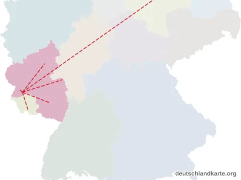 Vorschau: Entfernungskarte vom Landkreis Trier-Saarburg