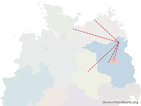 Entfernungskarte: Landkreis Uckermark