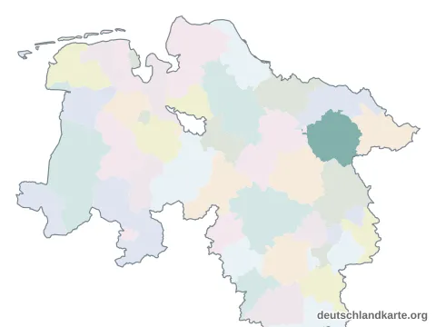 Vorschau: Karte im Bundesland vom Landkreis Uelzen