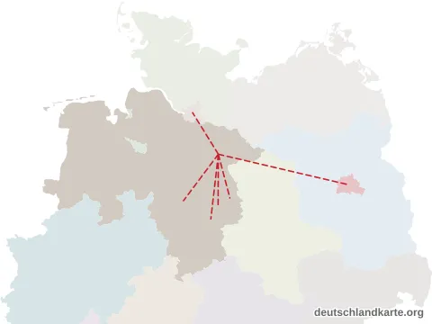 Vorschau: Entfernungskarte vom Landkreis Uelzen