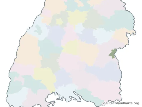 Karte: Stadtkreis Ulm in Baden-Württemberg