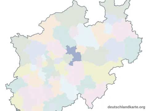 Vorschau: Karte im Bundesland vom Kreis Unna