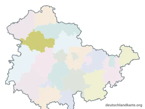 Karte: Unstrut-Hainich-Kreis in Thüringen