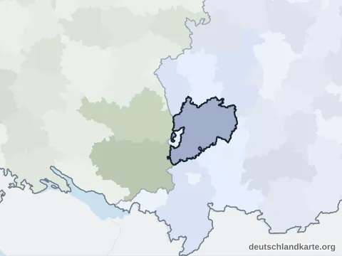 Vorschau: Nachbarkreiskarte vom Landkreis Unterallgäu