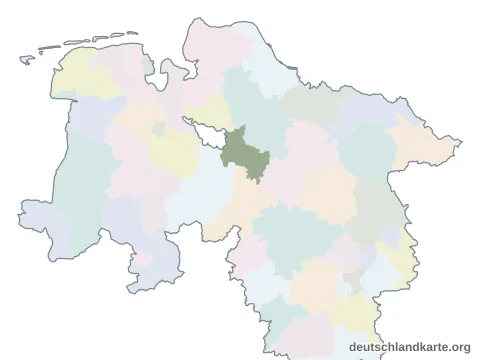 Vorschau: Karte im Bundesland vom Landkreis Verden